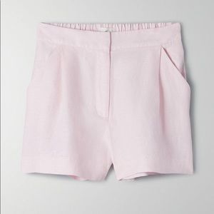 Aritzia pink high-waisted shorts
